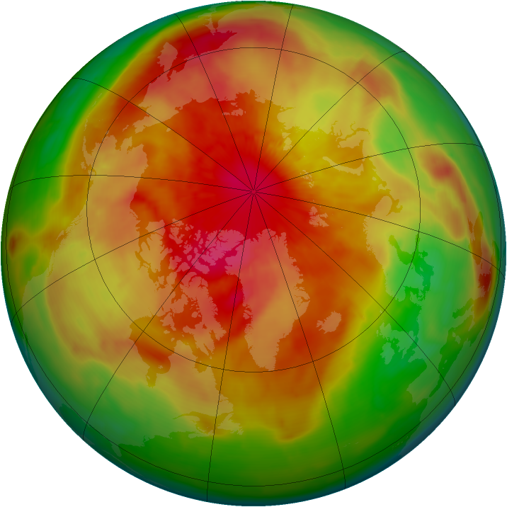 Arctic ozone map for 09 April 2015
